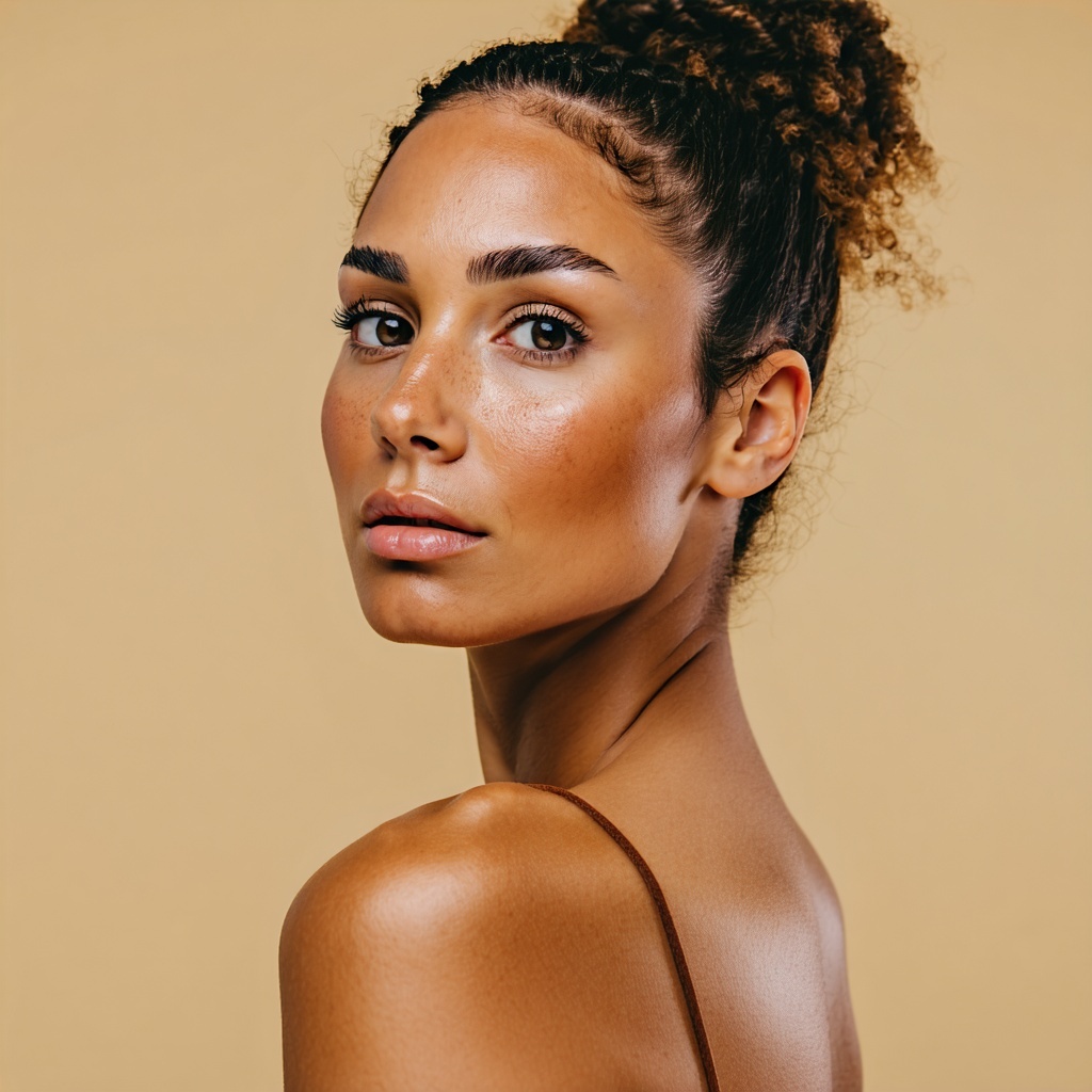 woman who has recently been spray tanned
